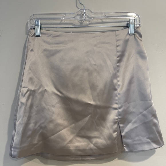 Wild Fable Silver Asymmetrical A-Line Mini Skirt - Picture 1 of 3
